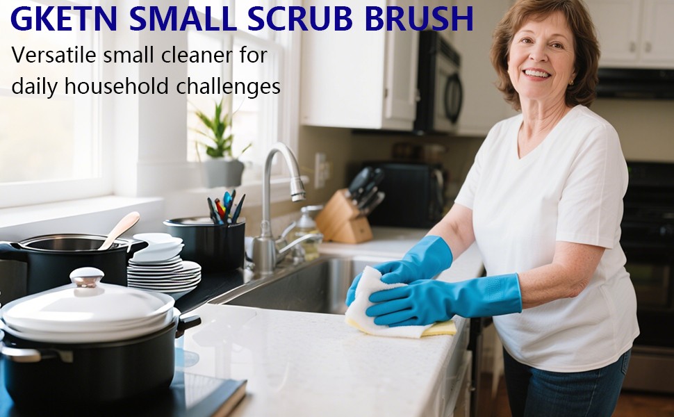 Small Scrub Brush with Stiff Nylon Bristles Heavy Duty Cleaning Brush | Good for