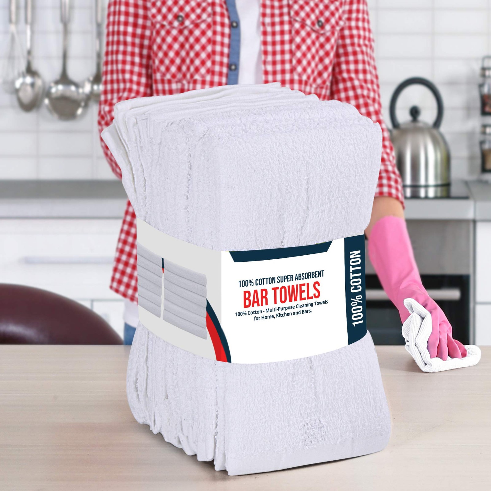 Utopia Towels Kitchen Bar Mops, Pack of 12, 16 by 19 Inches, 100% Cotton Supe…