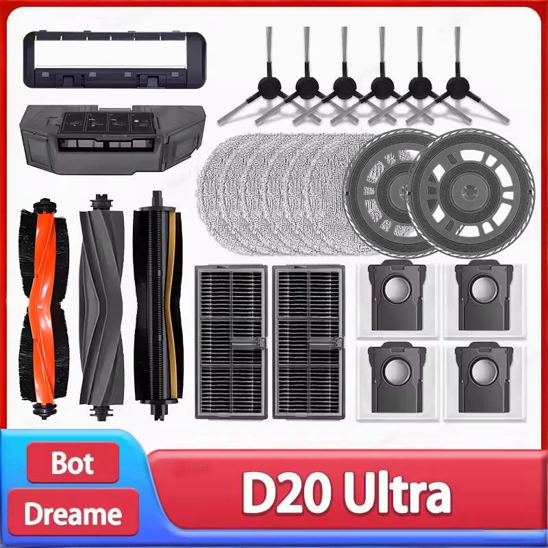 For Dreame D20 Ultra L10s Ultra CE Robot Vacuum Brush Filter Dust Bag Wipe Parts