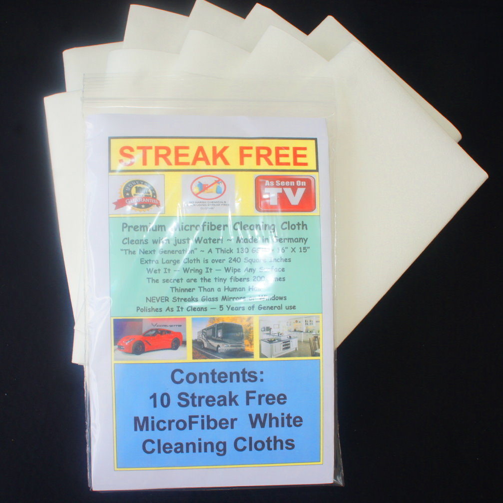 Streak Free MicroFiber Cleaning Cloth 10 Pack Made in Germany 1stClass FREE Ship