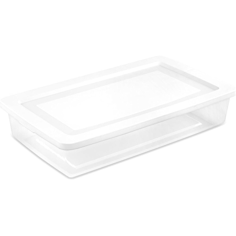 Stackable Plastic Storage Boxes Lightweight Shatterproof Durable W/ Secure Lids