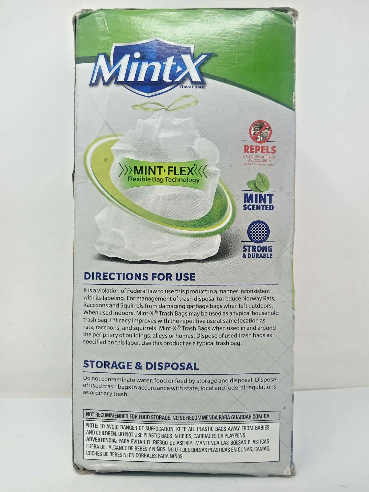 Mint-X 13 gal Mint Scent Tall Rodent Repellent Drawstring Kitchen Bag 40 Bags