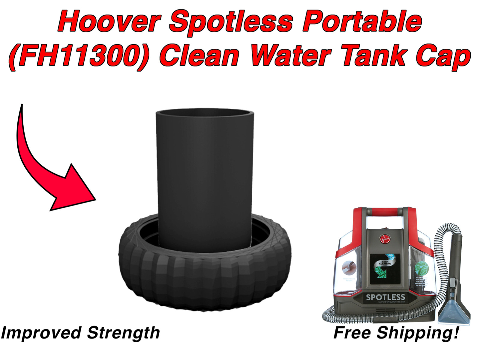 Hoover Spotless FH11300 Clean Water Tank Measuring Cap 3D Replacement Part