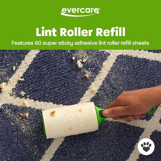 Pet Lint Roller Refill, Manual Operation, 60 Pack of 6 (360 Sheet Count)