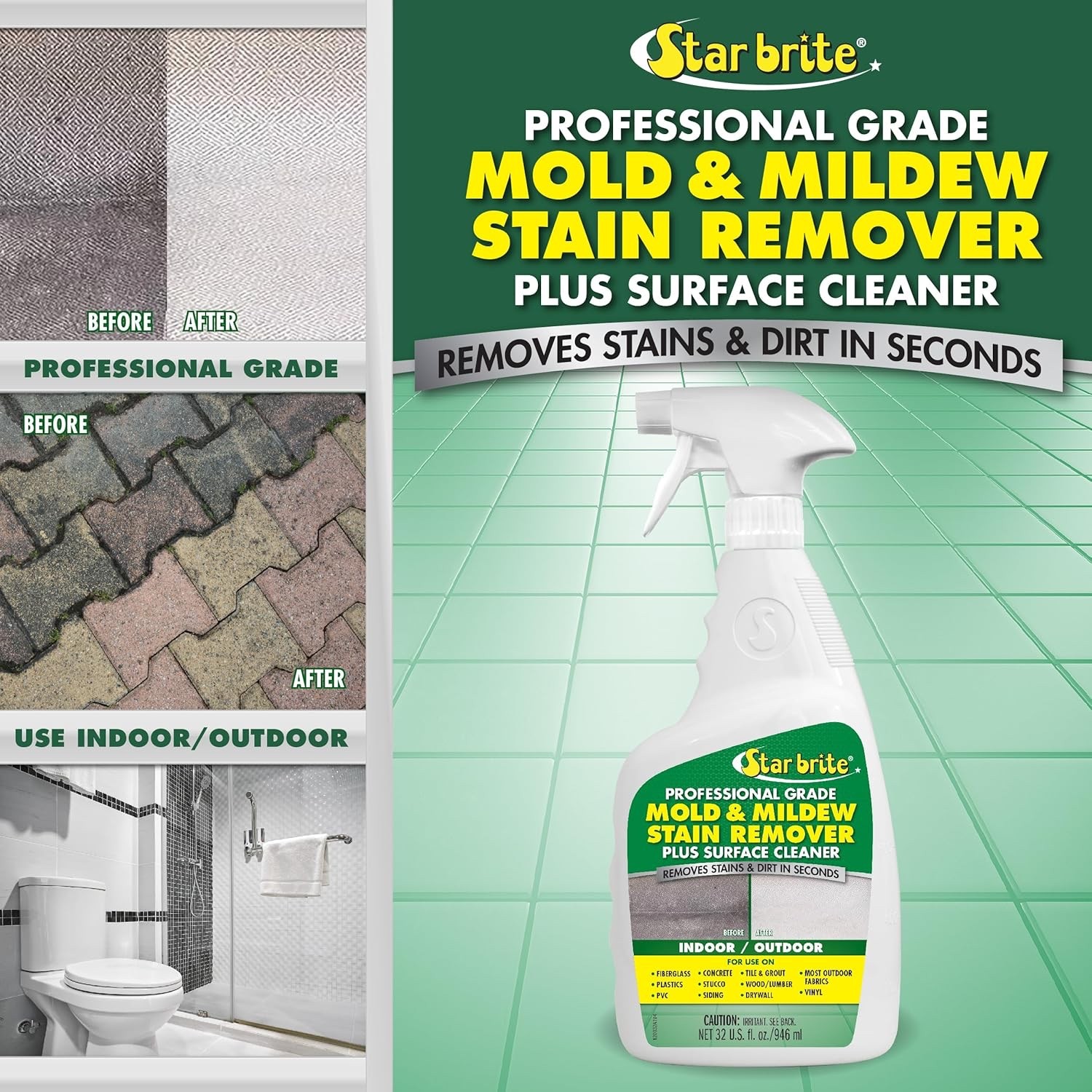 STAR BRITE Professional Grade Mold & Mildew Stain Remover – 32 OZ (120032) PCK 2