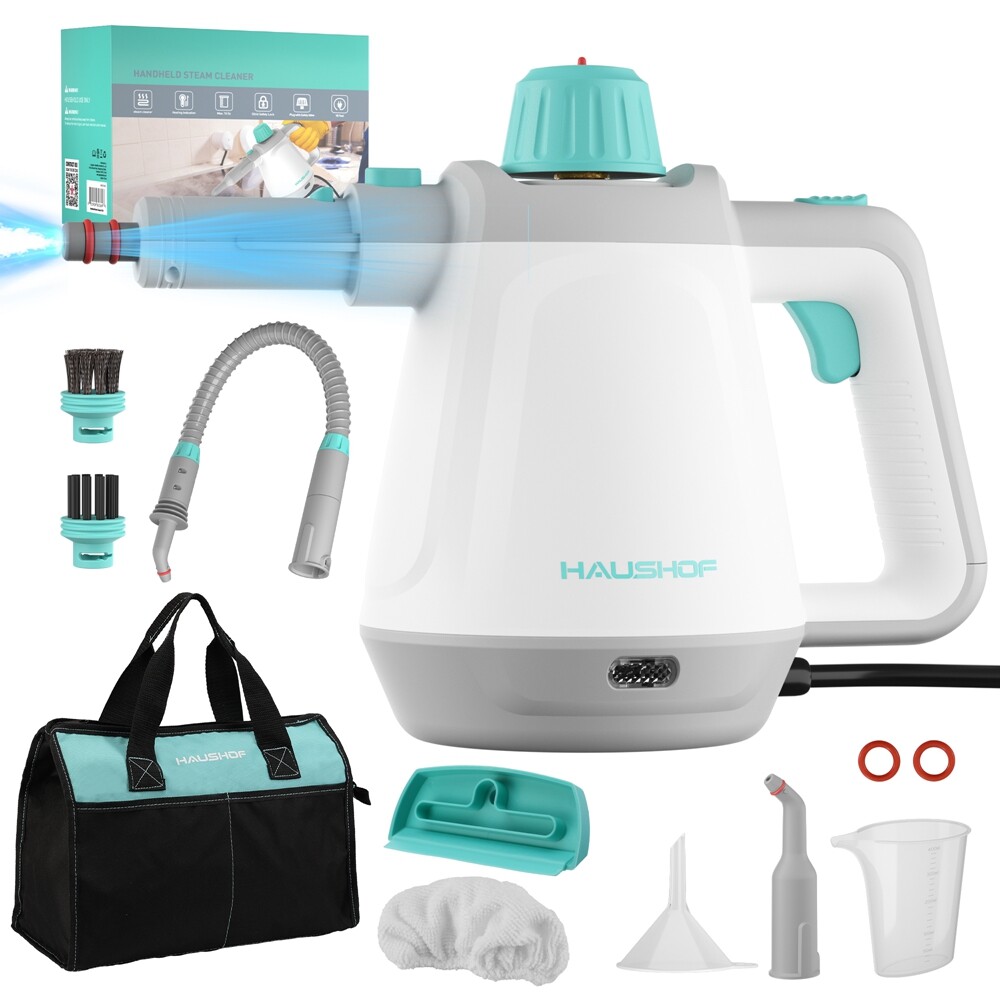 HAUSHOF 1200W Handheld Steam Cleaner Steam Cleaner Natural Steam Cleaner W/Bag