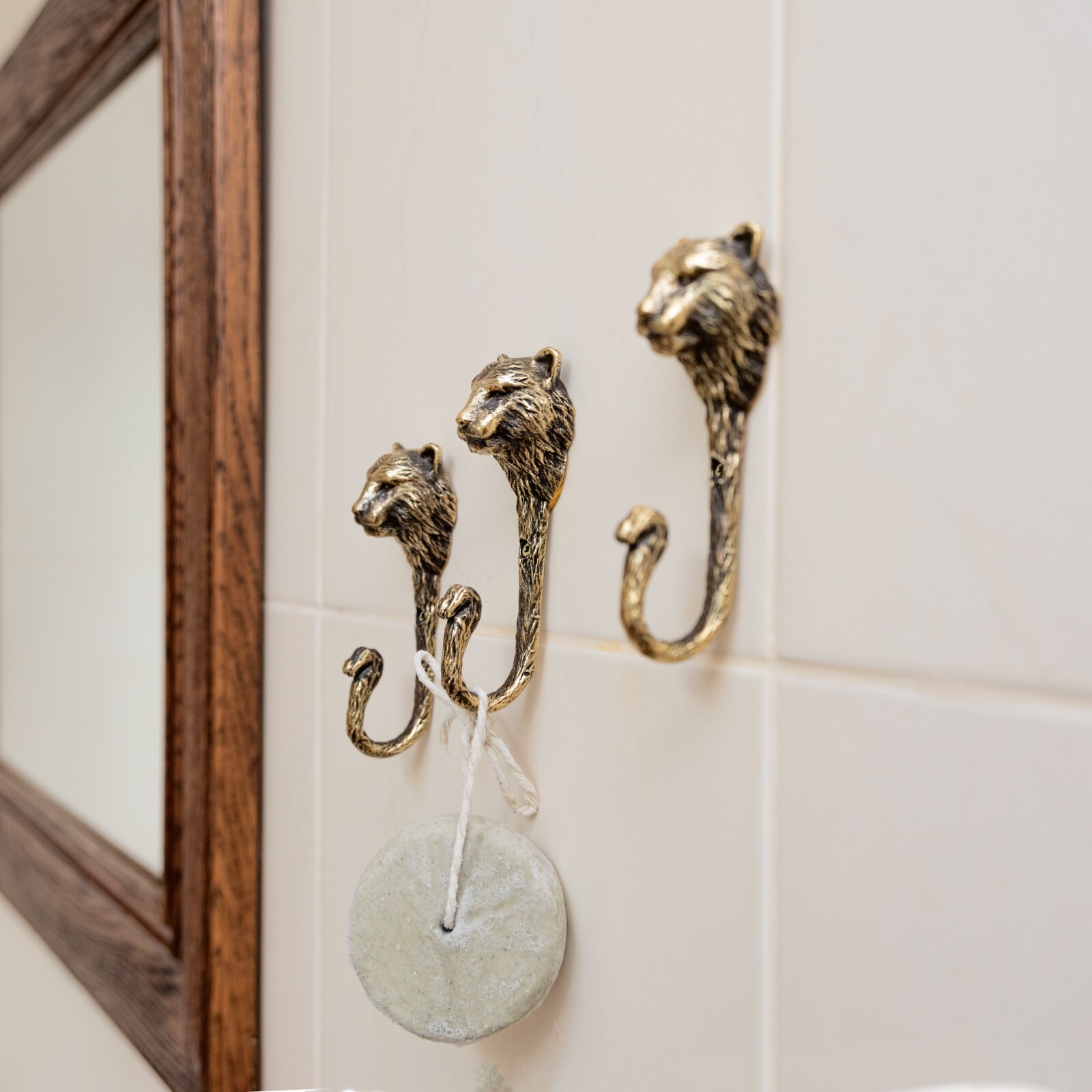 Tiger Wall Hook, Coat Hook, Strong Brass Tiger Head Hook, Bathroom Hook.
