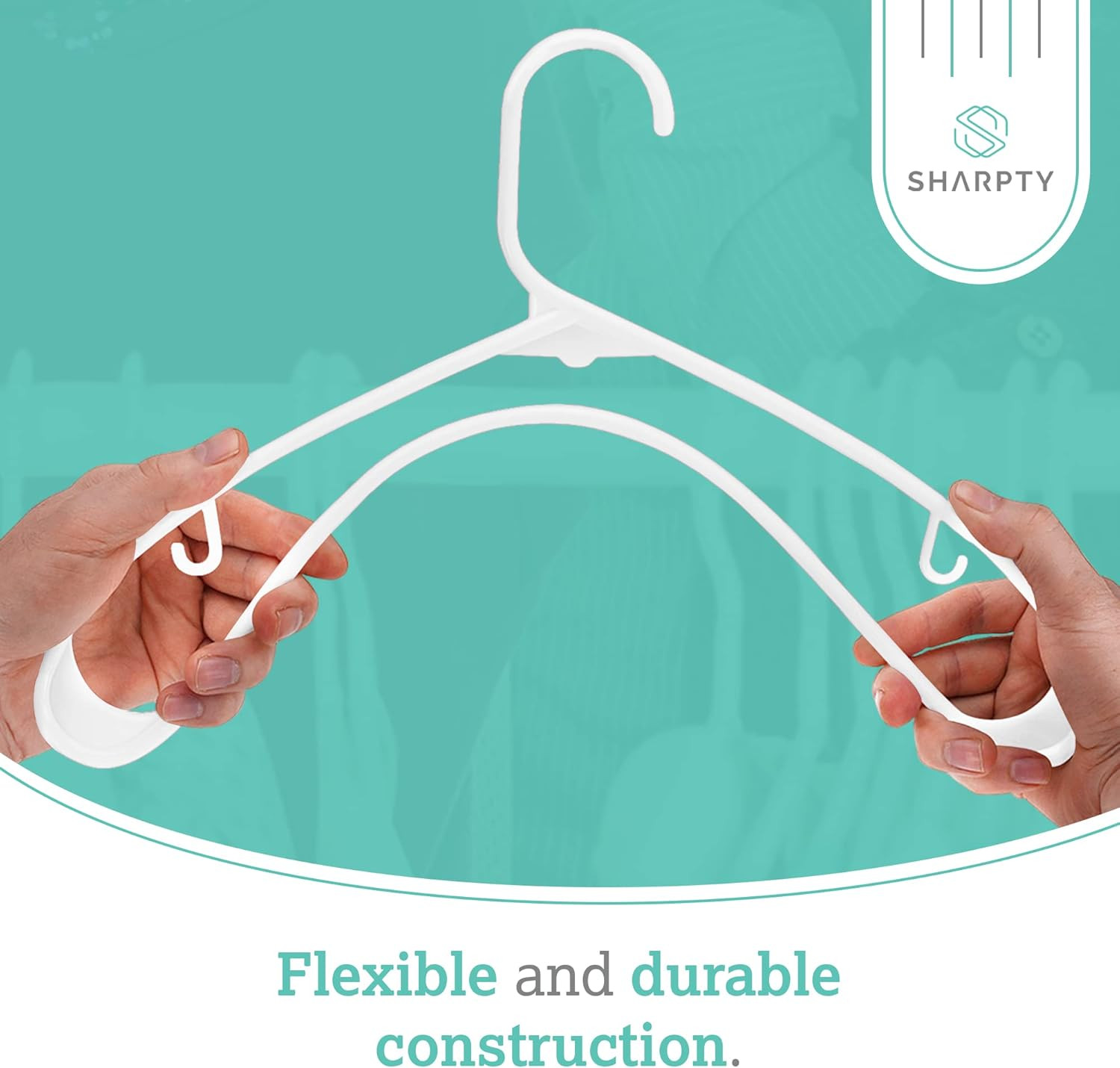 Sharpty Plastic Hangers Clothes Hangers for Clothing, Closet, Coats & Shirts – D