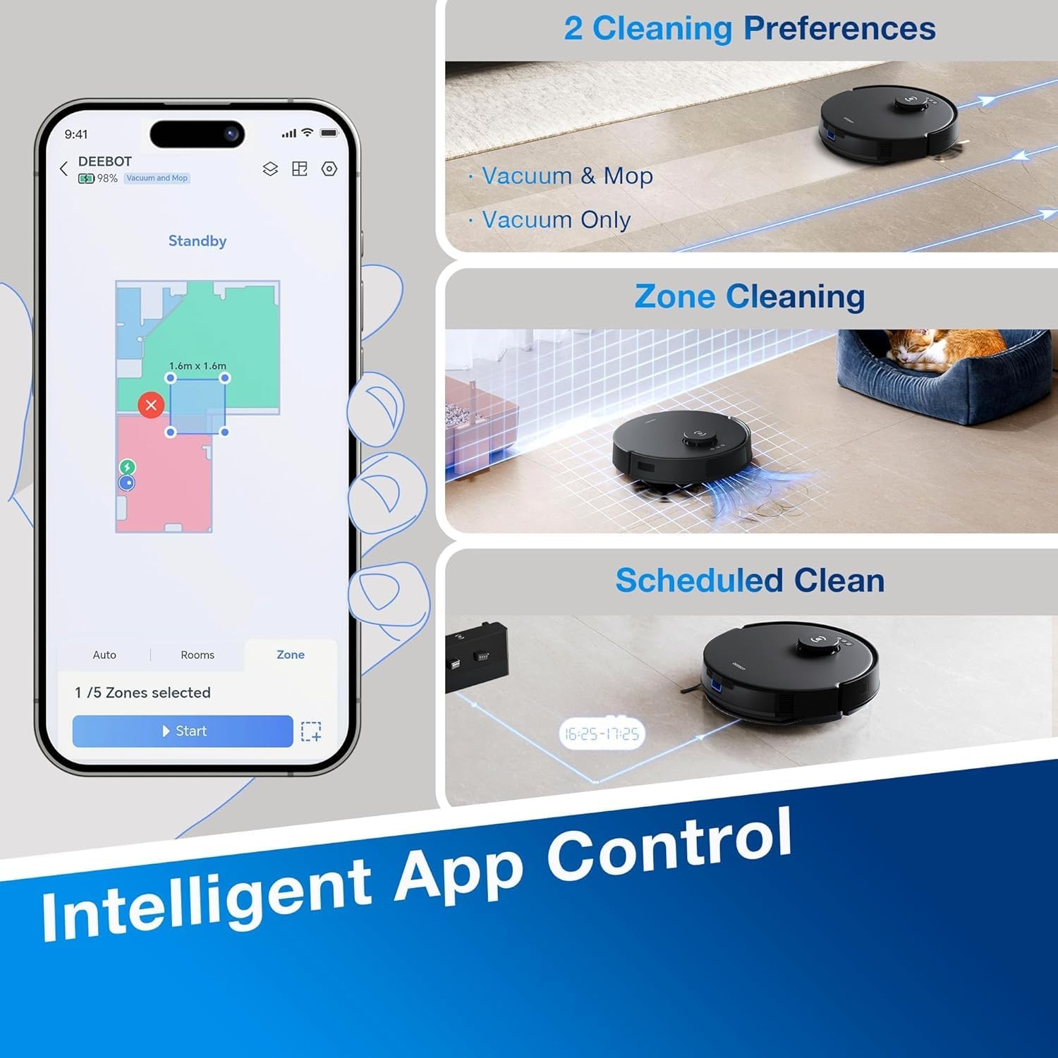 ECOVACS DEEBOT N20 Robot Vacuum Cleaner and Mop,8000Pa Strong Suction