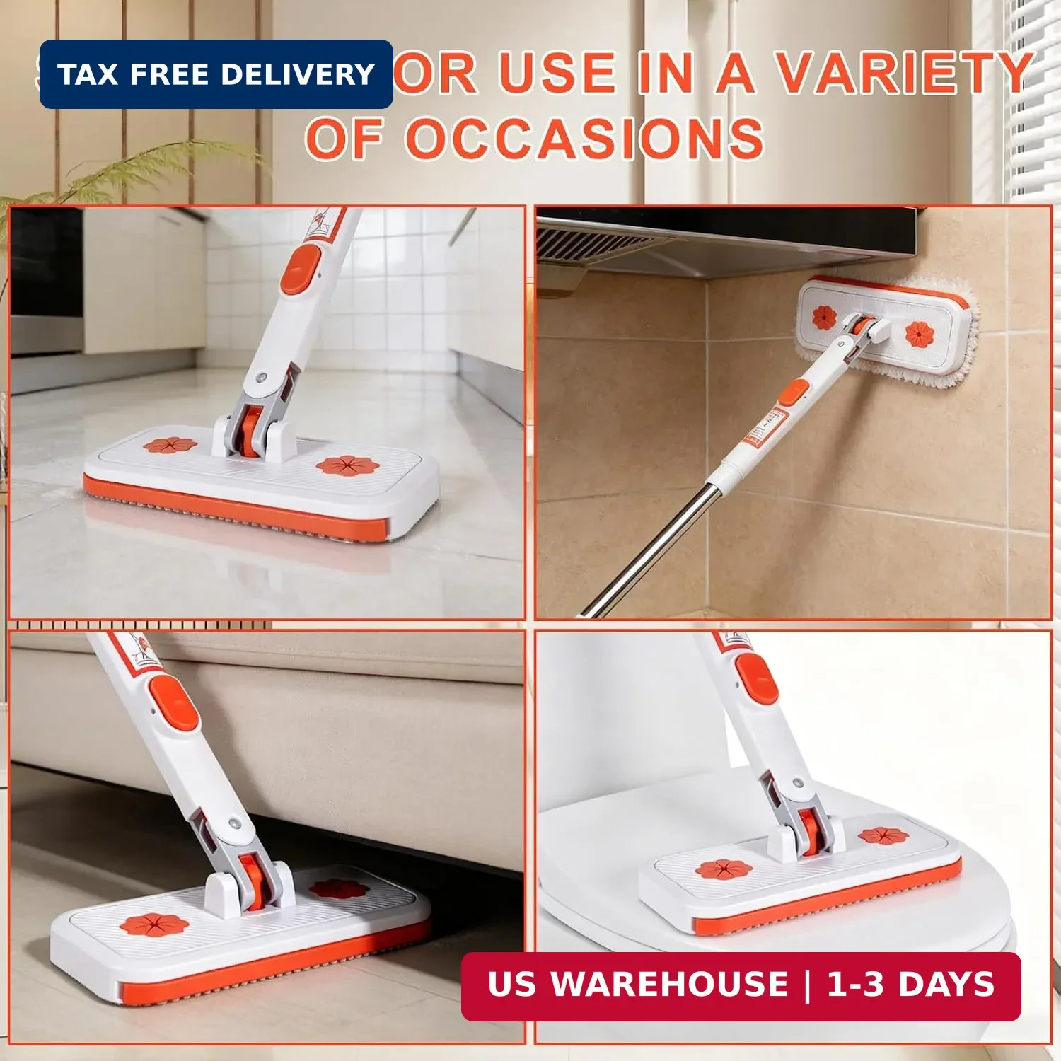 Snap Grip Mini Mop Set, Convenient Cloth Changing Mini Mop, Gap Dust Cleaner Laz