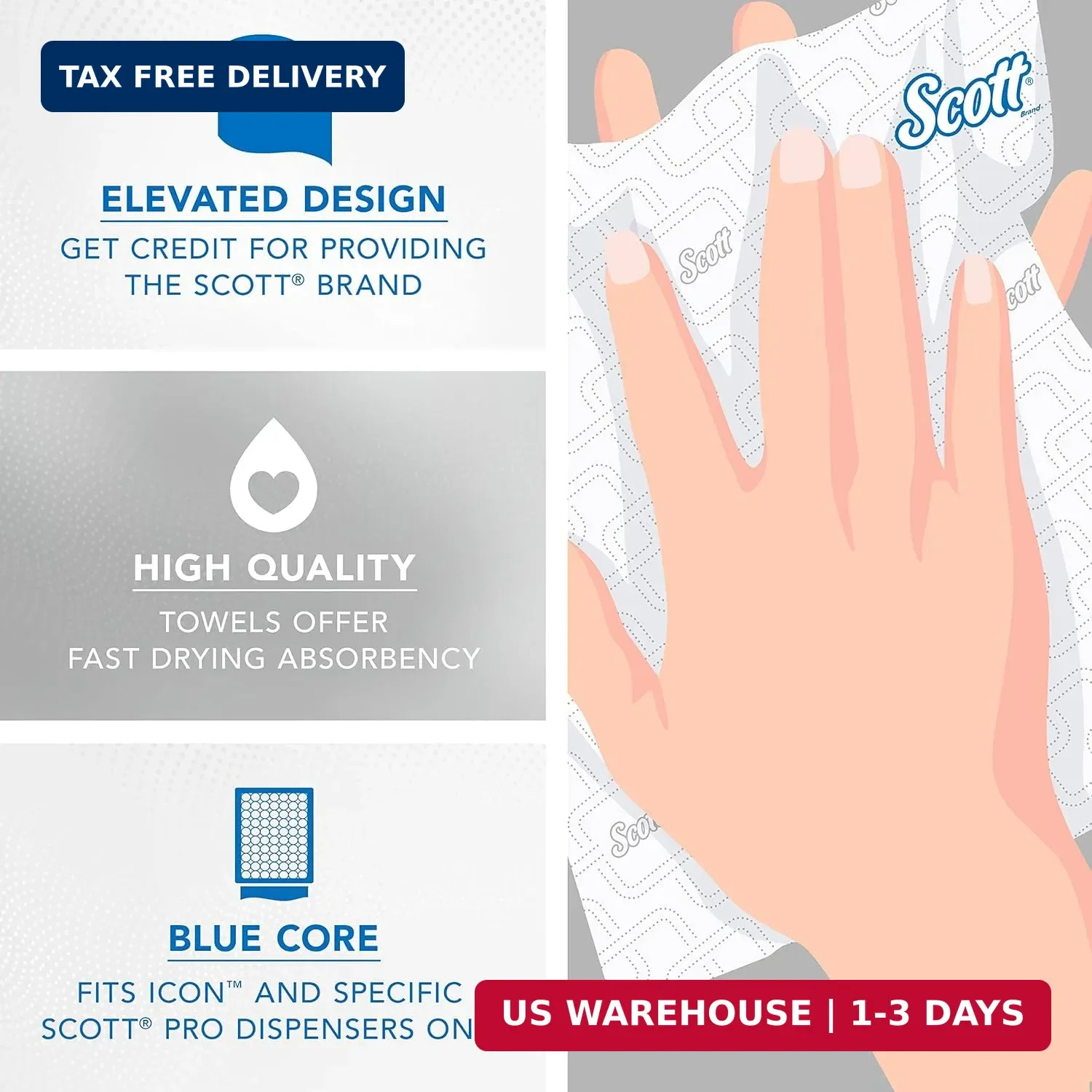 Scott Professional High-Capacity Hard Roll Paper Towels, Bulk (25702), Hardwound