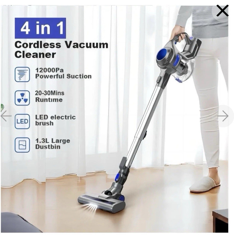 Moosoo XL-618A Cordless 10Kpa 4 in 1 Vacuum Cleaner BLUE 2 batteries