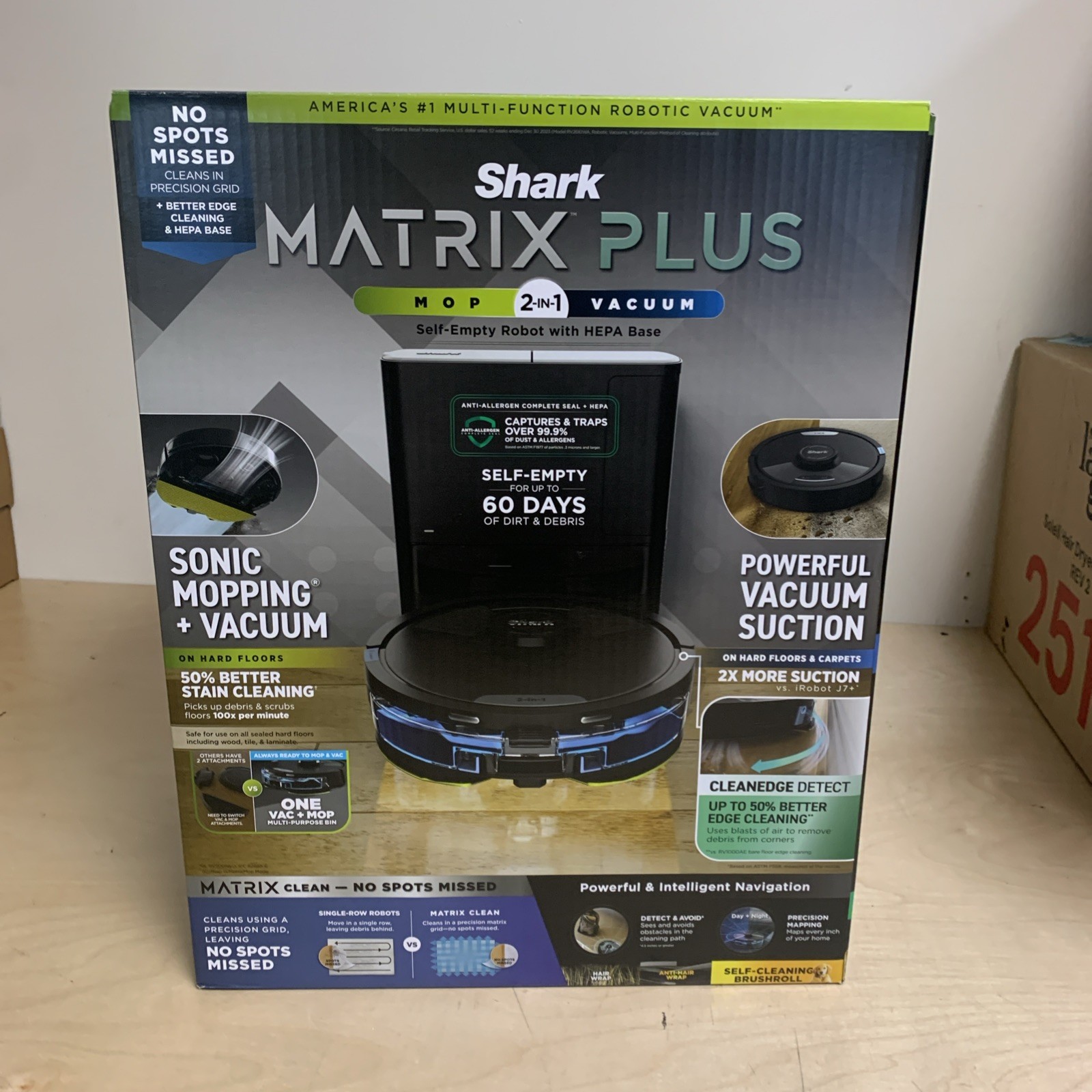 Shark Matrix Plus 2-in-1 Robot Vacuum &Mop Self-Empty Base Sonic Mop BOX DAMAGE