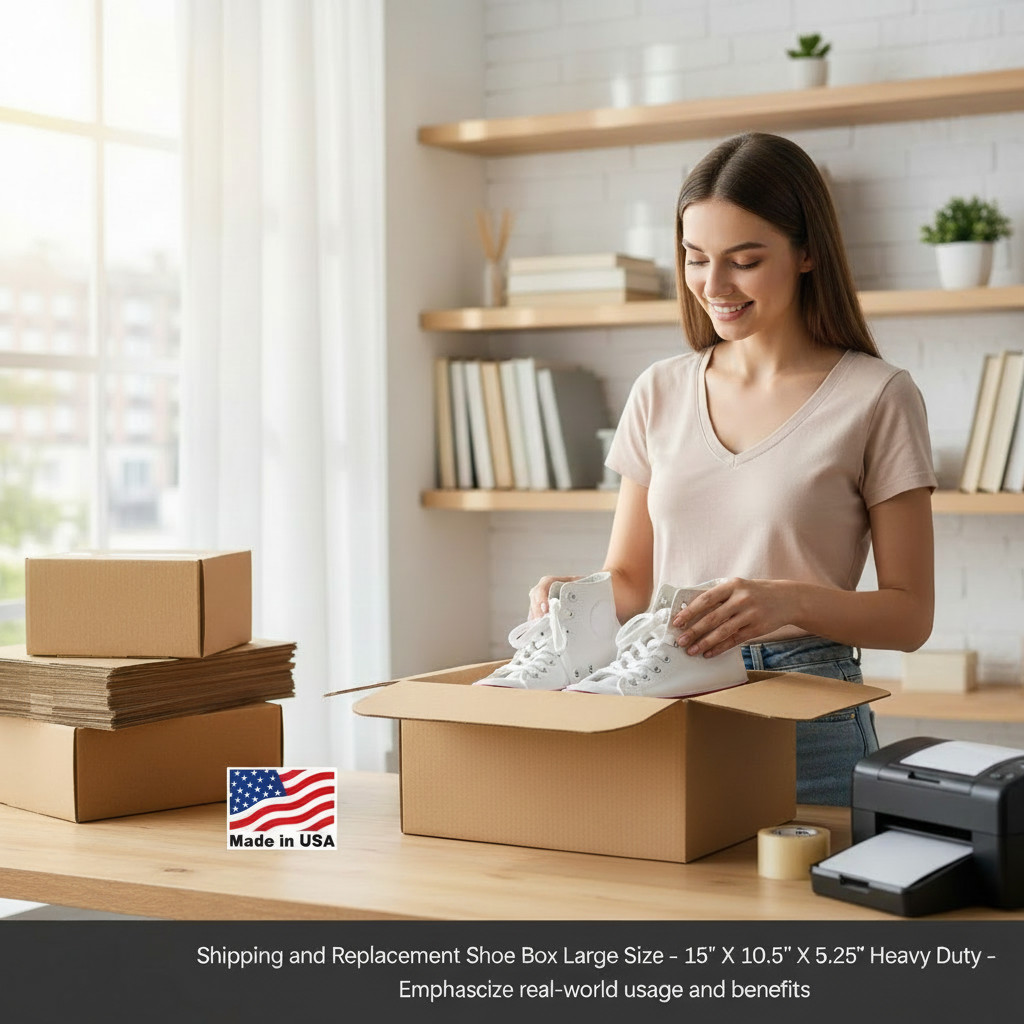 Shipping and Replacement Shoe Box Large Size – 15″ X 10.5″ X 5.25″ Heavy Duty