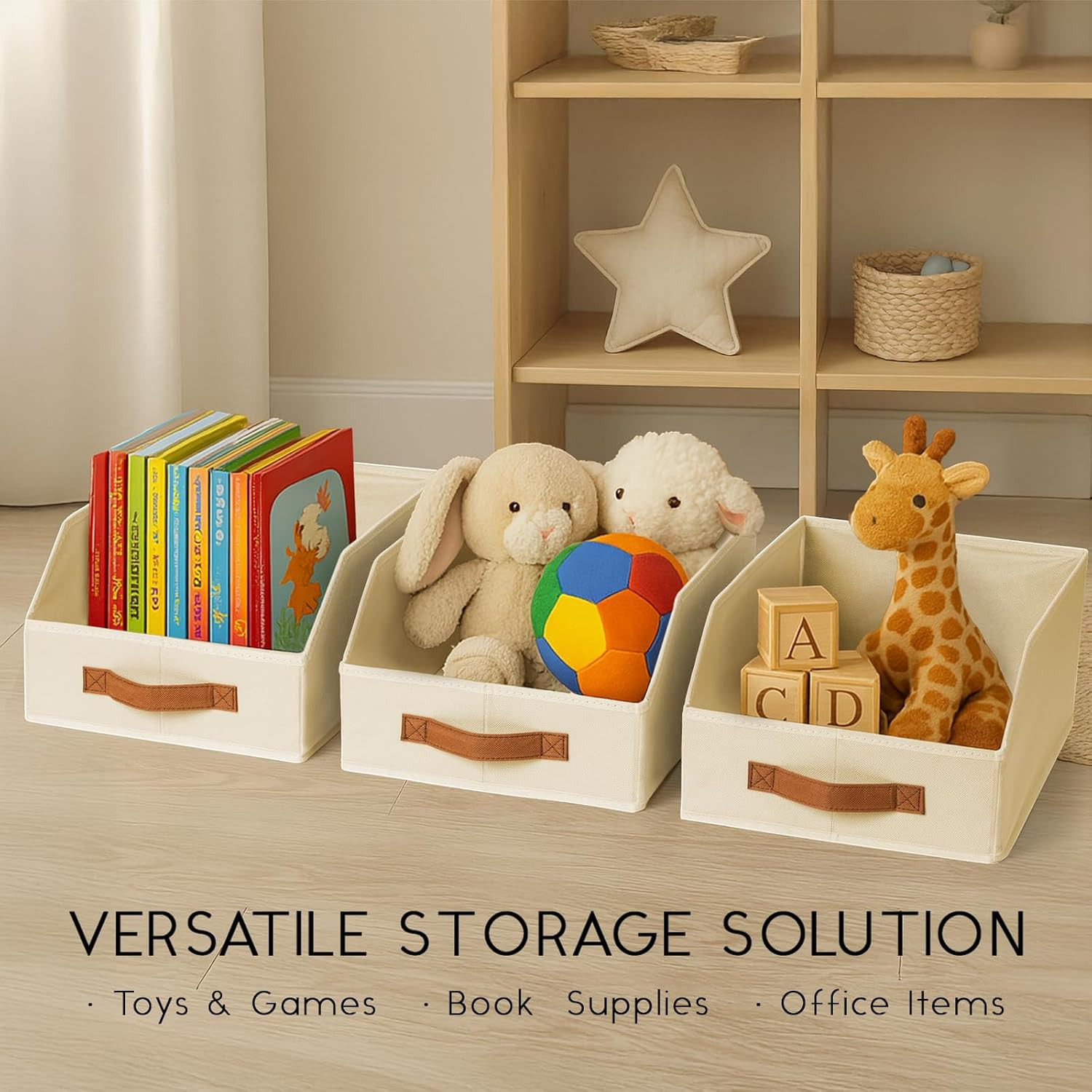 Fabric Storage Bins for Organizing – 6 Pack Large Trapezoid Collapsible Storage