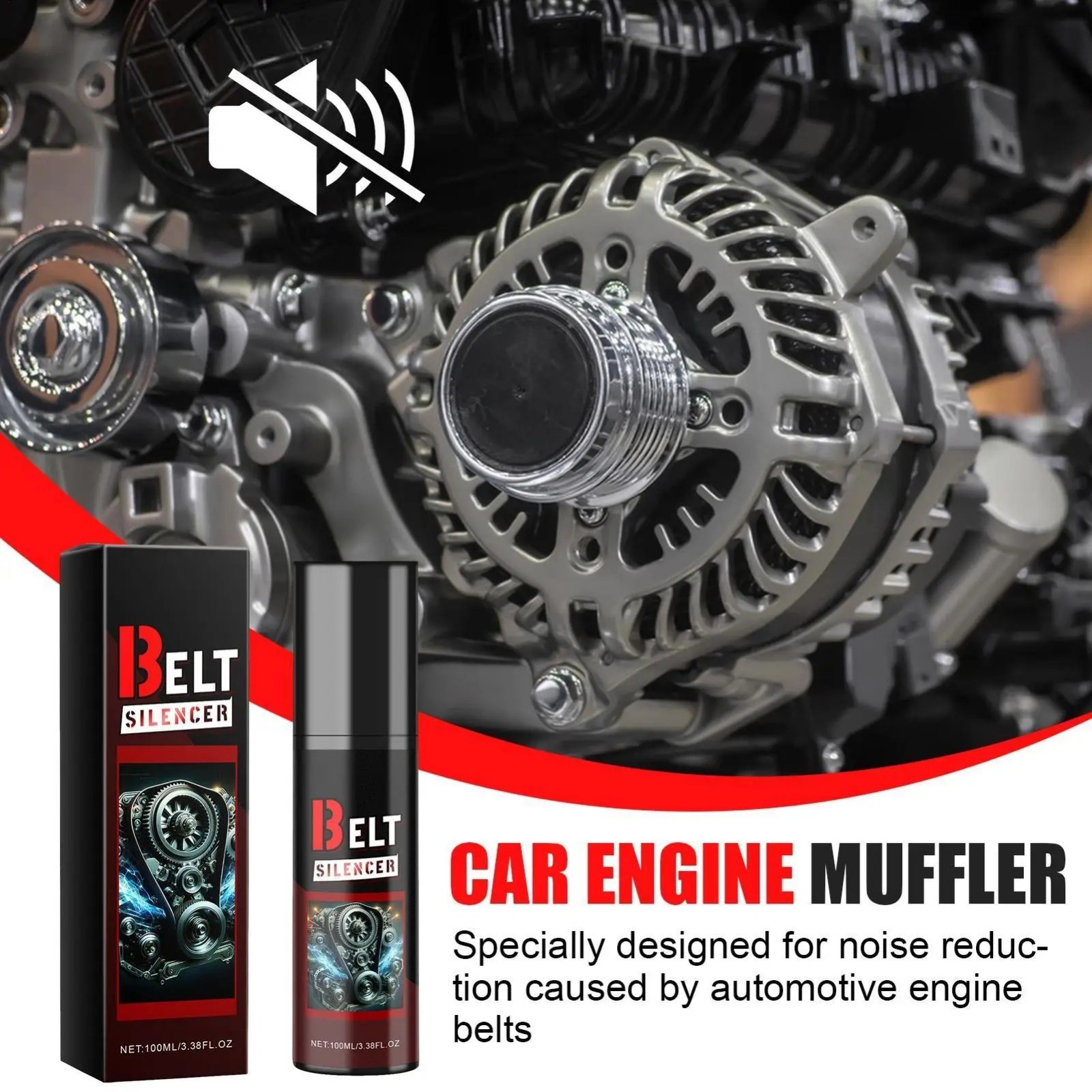 100ml Car Belt Noise Spray Engine Silencer Lubrication Dressing Protection