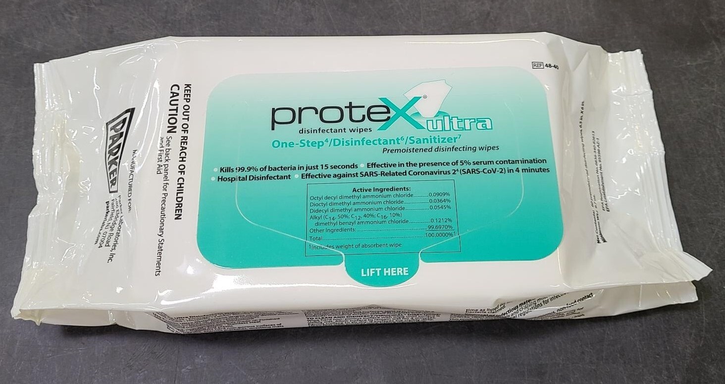 Parker Protex One-Step Ultra Surface Disinfectant Wipes 6″x6-1/2″ 60/PACK 48-40