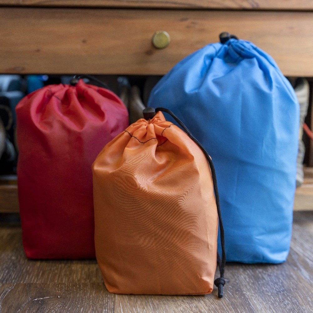 Large 16.2L Drawstring Closure Stuff Sack Ditty Bag 3 Pack Assorted Colors