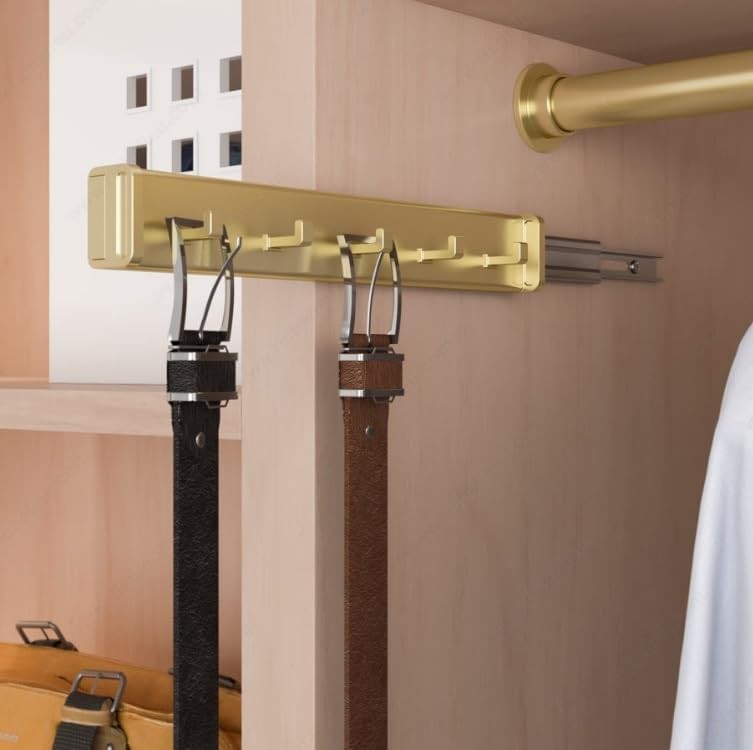 5-Hook Designer Wardrobe Reversible 11.75″ Length Closet Belt Rack with 11″