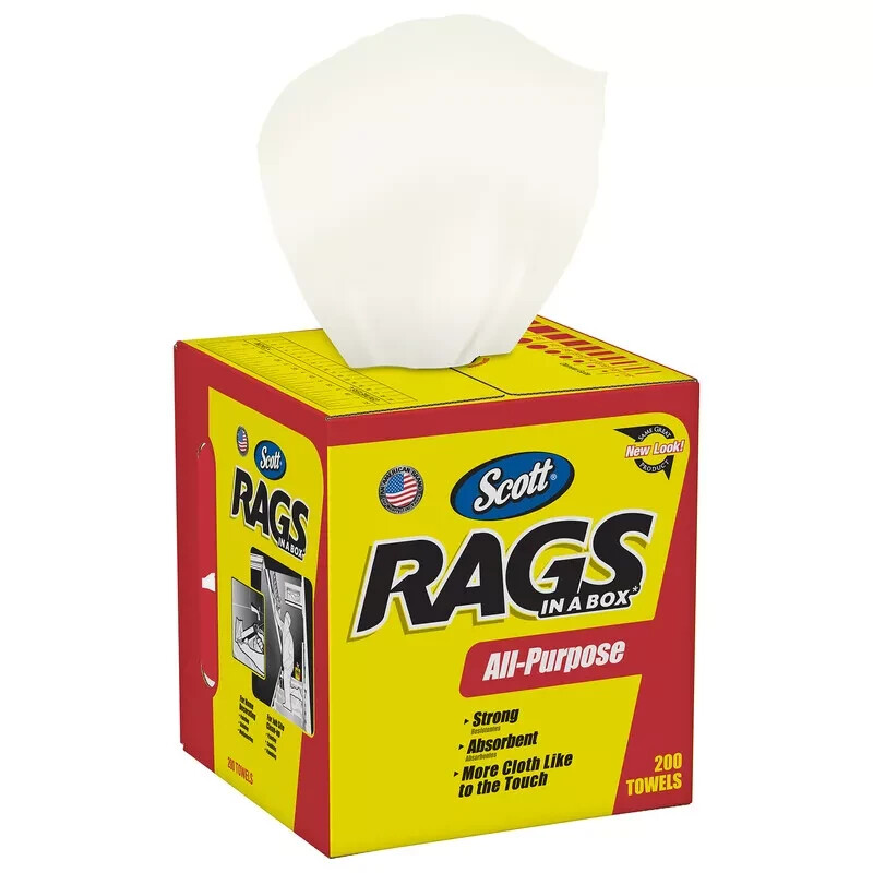 Scott 75260 Rags In A Box, Paper, 12″ x 10″, 200 Count