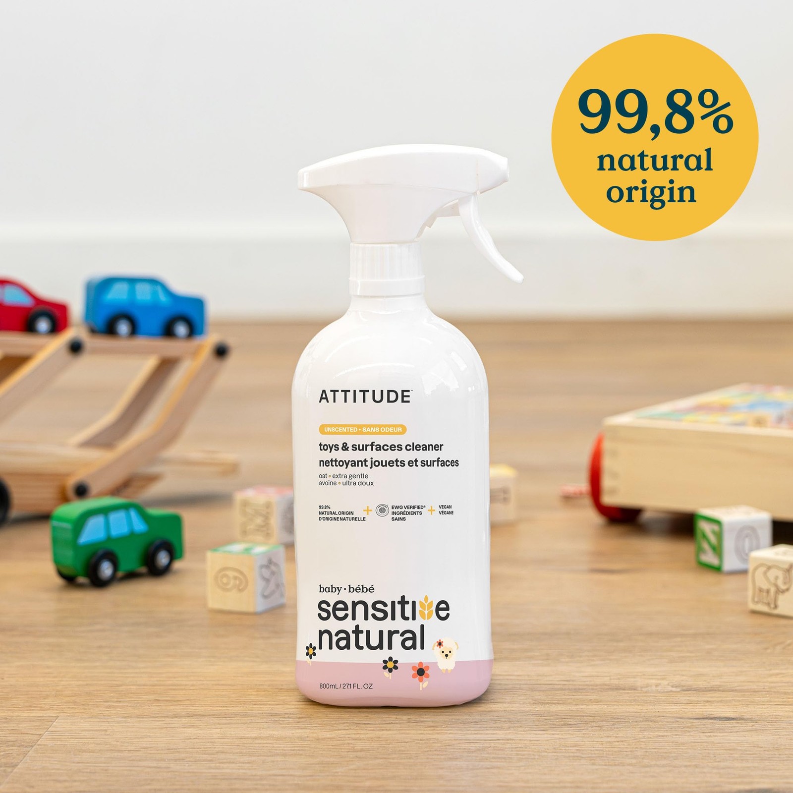 ATTITUDE Baby & Kids Toy Cleaner Spray for Sensitive 27.1 Fl Oz (Pack of 1)