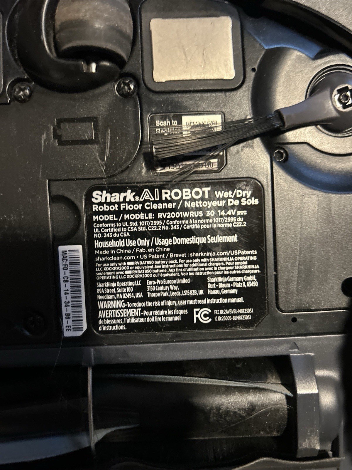 Shark AI VACMOP Black Robotic Vacuum and Mop with Self-Cleaning Brushroll, AI…