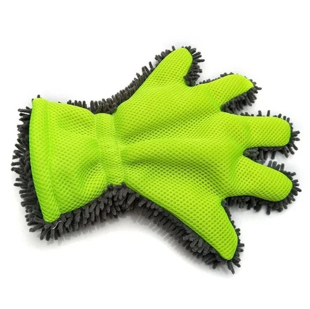 1 pc Soft Microfiber Car Wash Glove – Full-Finger Chenille Cleaning Mitt