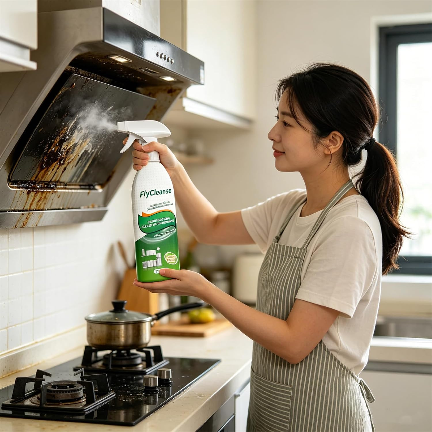 Heavy Duty Oil Stain Remover, Multi-Purpose Kitchen Cleaner for Cooktop, Grease,