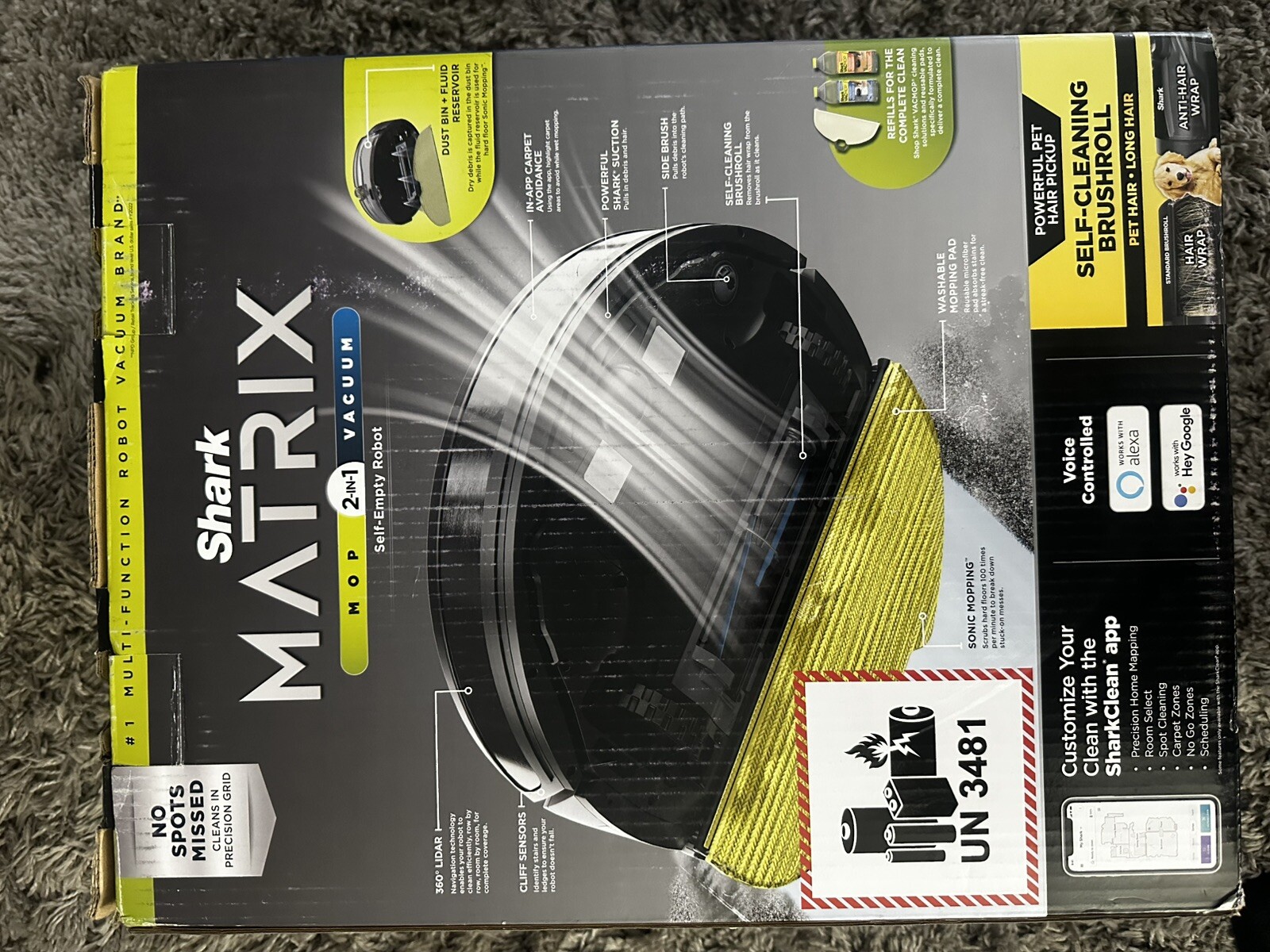 Shark MATRIX 2-in-1 Self-Empty Robot Mop & Vacuum UR2450WS Black