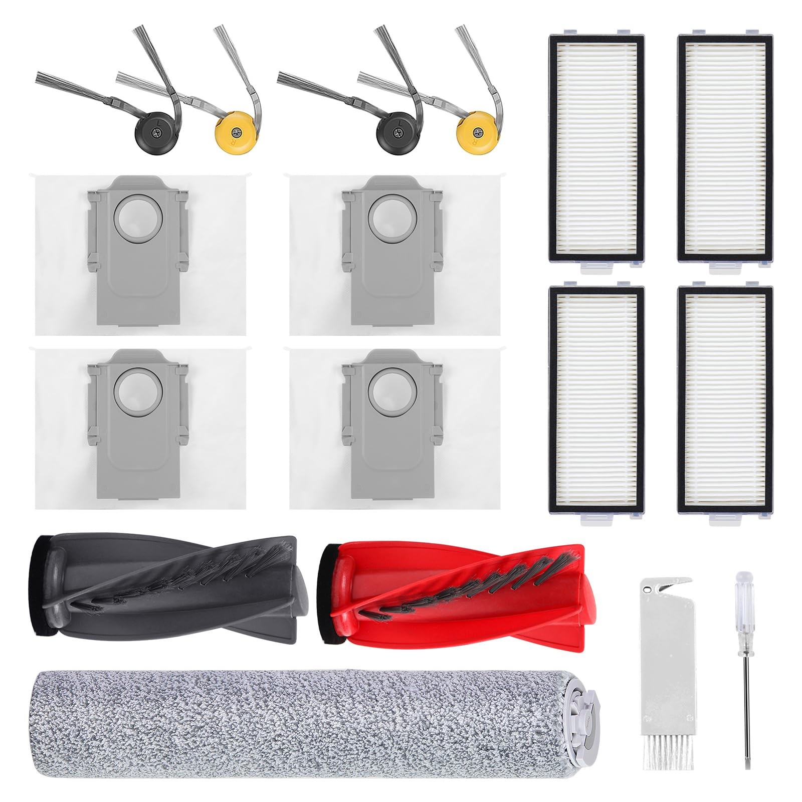 Kit for Roborock Qrevo Curv 2 Flow Robot Vacuum, 1 Main Brush, 1 Mop Rollers,…