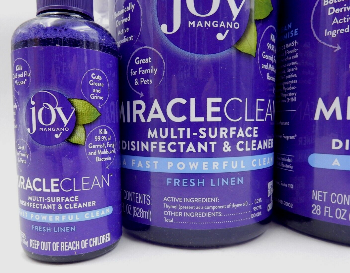JOY MANGANO MIRACLECLEAN MULTI-SURFACE DISINFECTANT CLEANER KIT FRESH LINEN