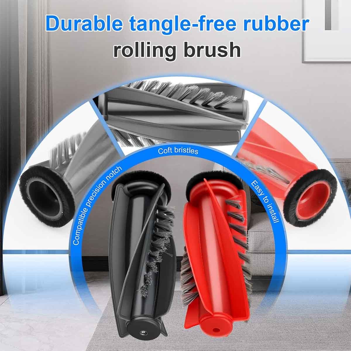 Main Brush Replacement Pair for Roborock Qrevo Curv Robot Vacuum Cleaner USA