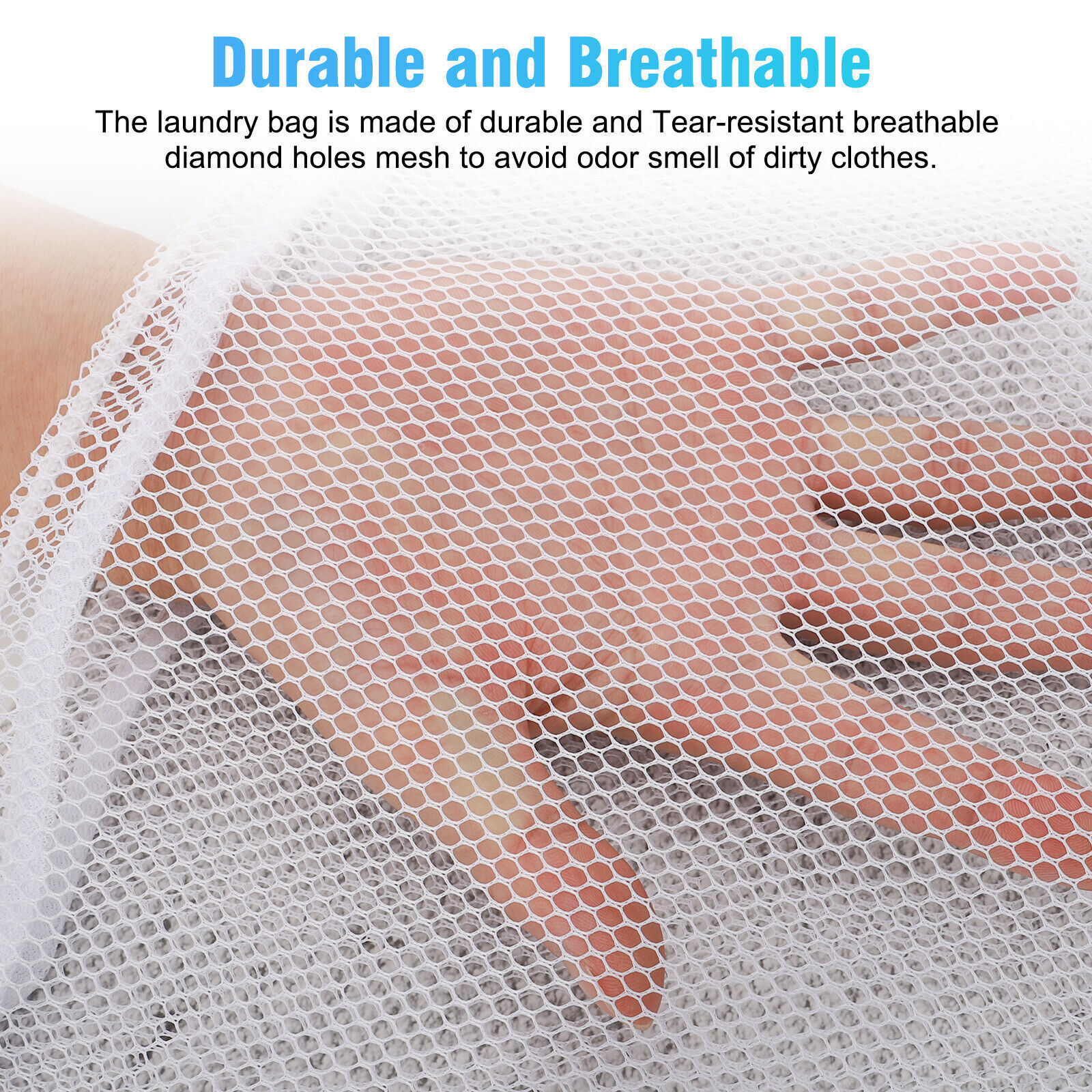 2× Heavy Duty Laundry Bag Large Mesh Wash Clothes With Drawstring Top Closure US