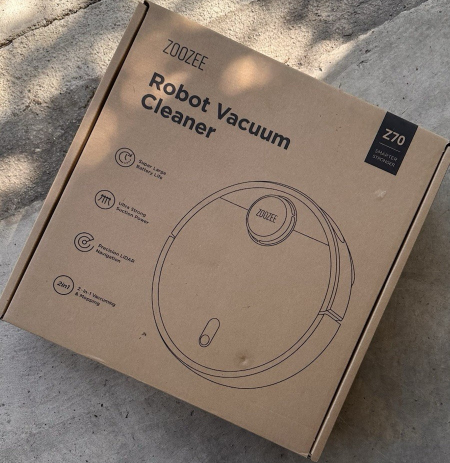 ZOOZEE Z70 Robotic Vacuum 2-in-1 Mopping, LIDAR, App, 400ML Dust, 600ML Water