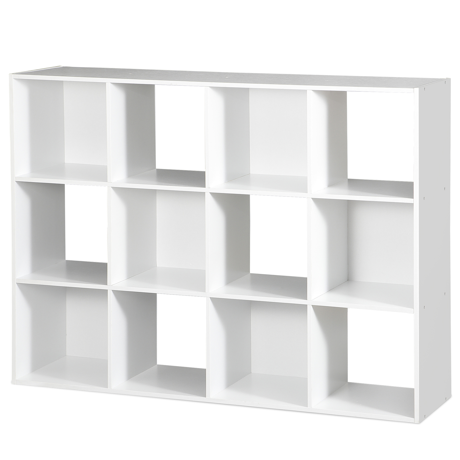White 12 Cube Bookcase Storage Organizer Wooden Home Office Shelving Bookshelf
