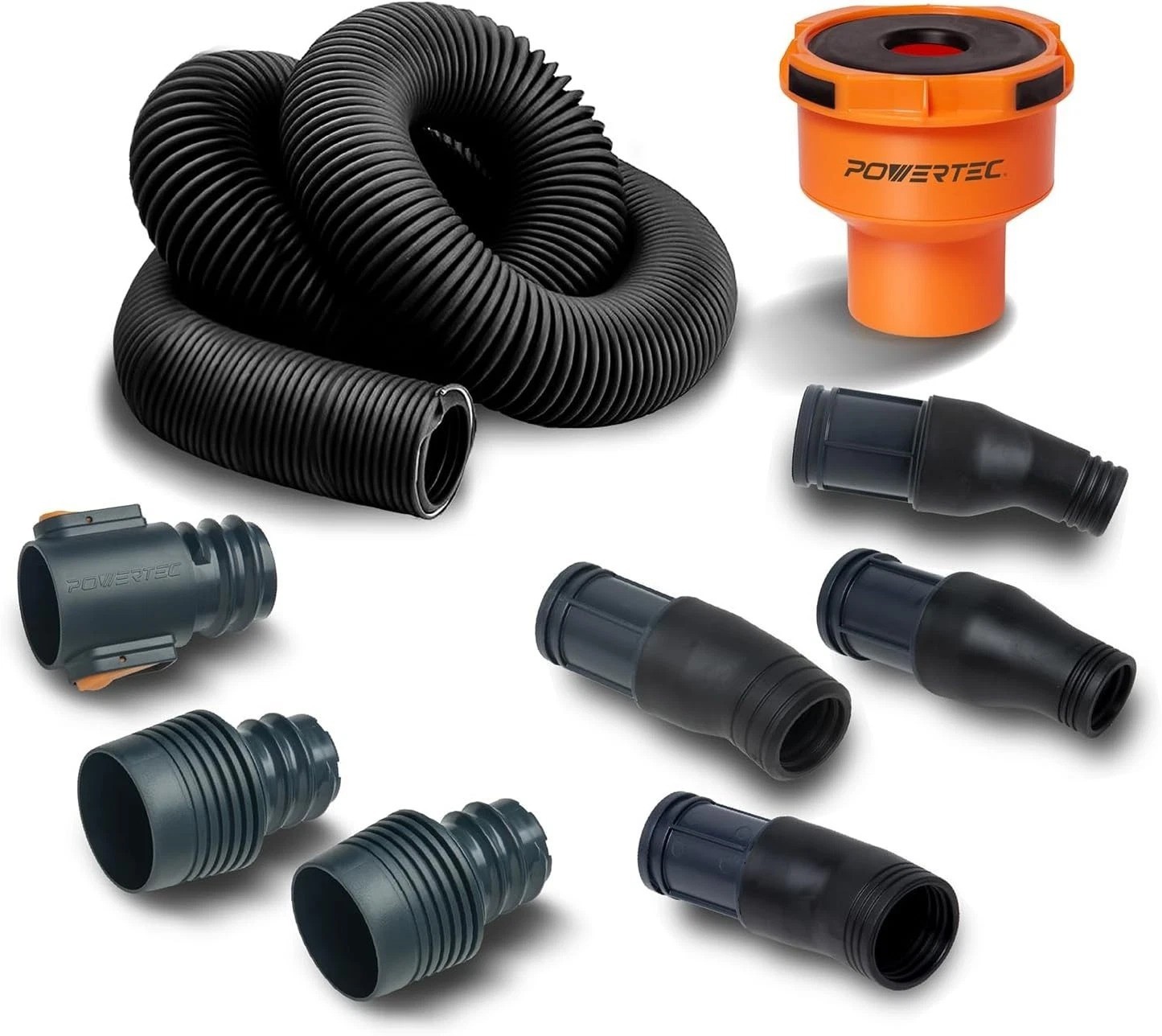 Heavy-Duty 10Ft Dust Collection Hose + 4 Adapters for Optimal Workshop Cleanup