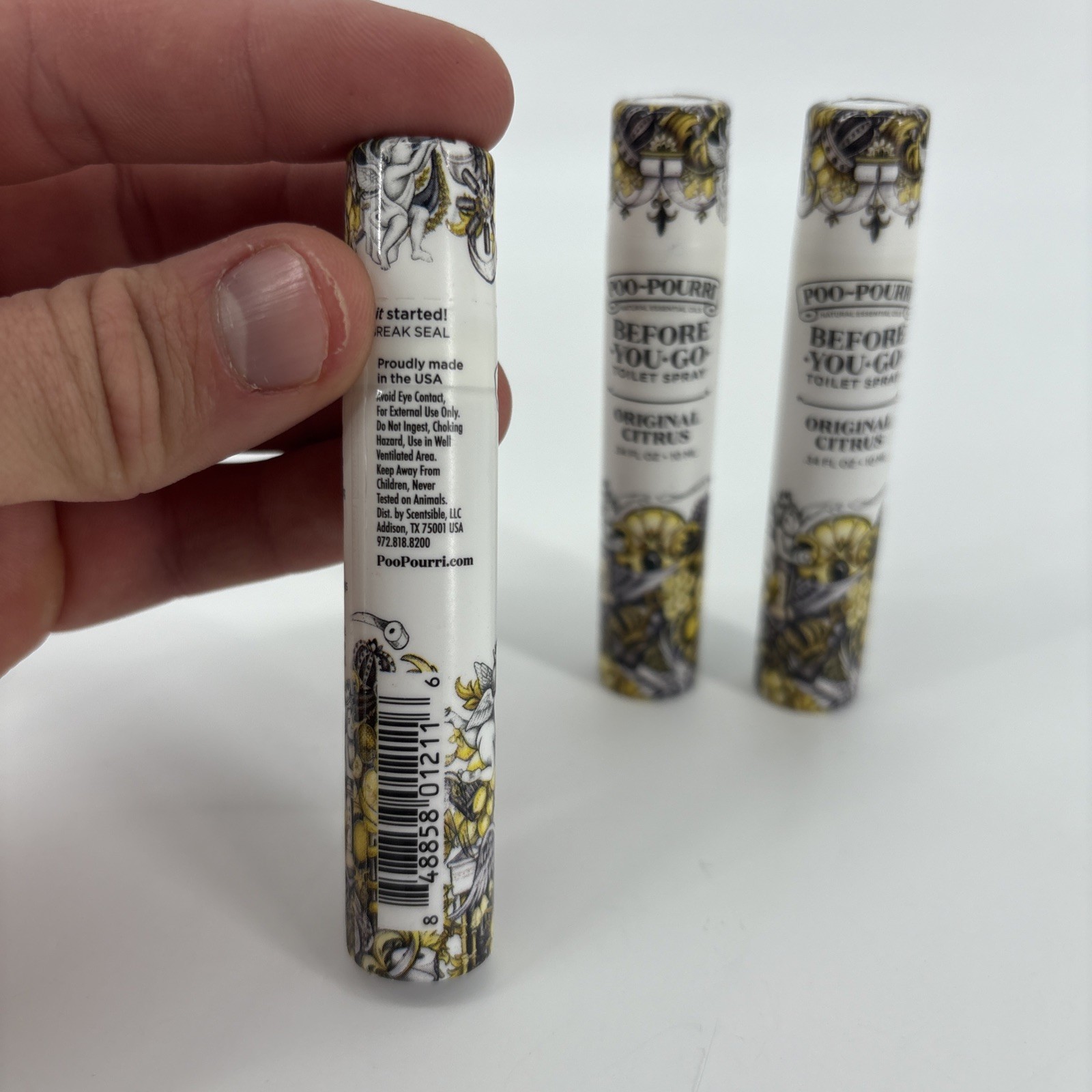 3 X Poo-Pourri Before-You-Go Toilet Spray Original Citrus Travel Size 10ml each