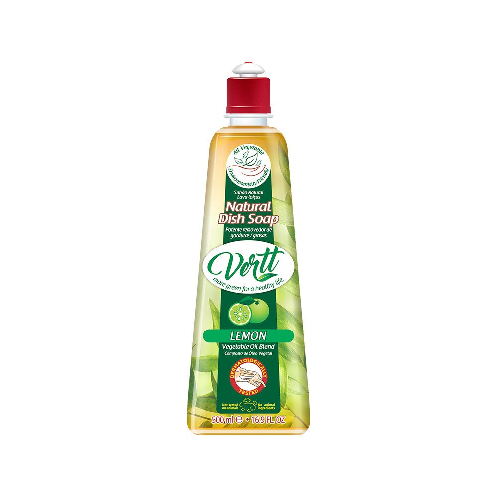 Natural Dish Soap Vertt Lemon 16,9 FlOz (500ml) Pack with 3 units