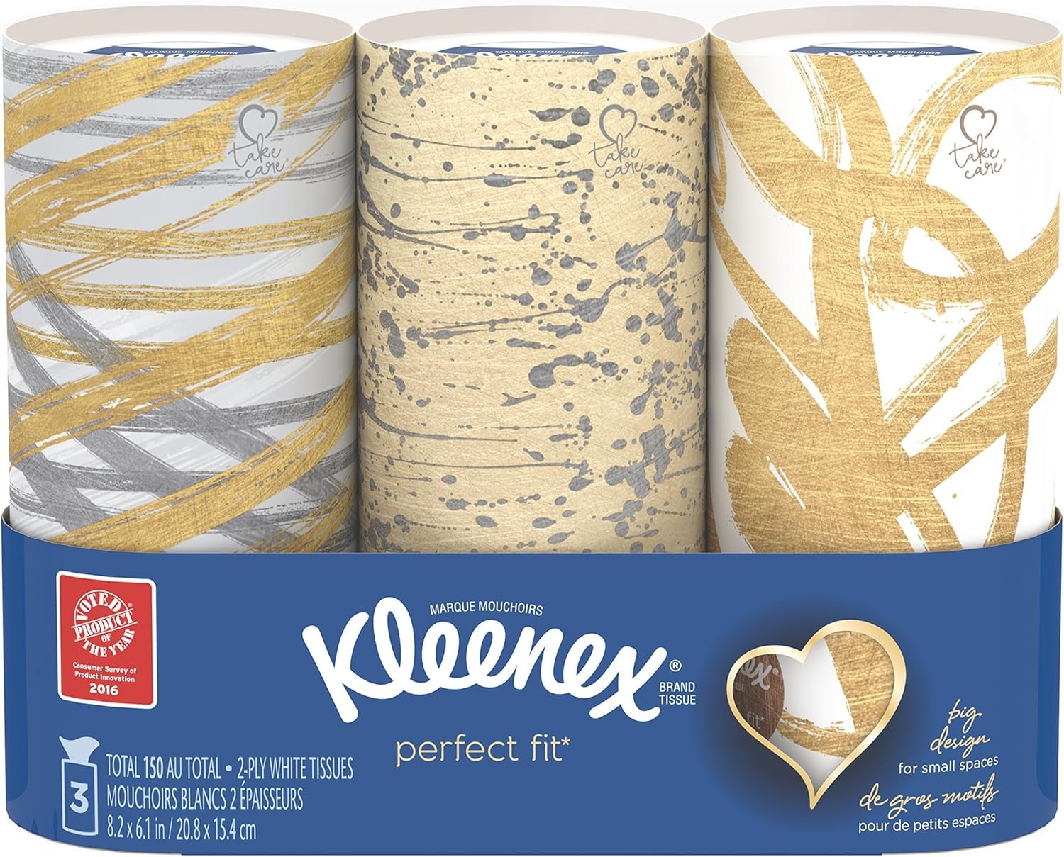 Kleenex Perfect Fit Facial Tissues, 4 Cannisters, 50 Tissues per Can, 2-Ply (200