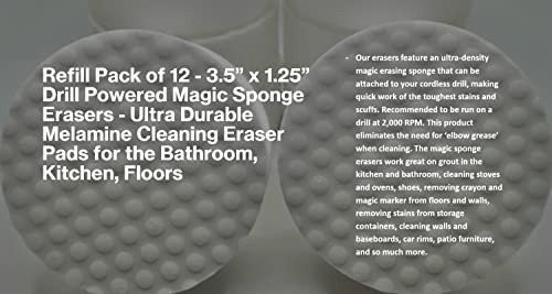 Drill Powered Magic Sponge Erasers | Ultra Durable Melamine Cleaning Eraser Pad