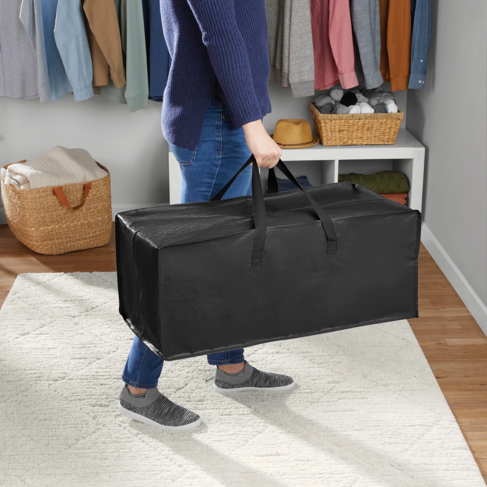 Mainstays Heavy Duty Storage and Moving Bag 20 Gallon – Durable Plastic 2-Pack