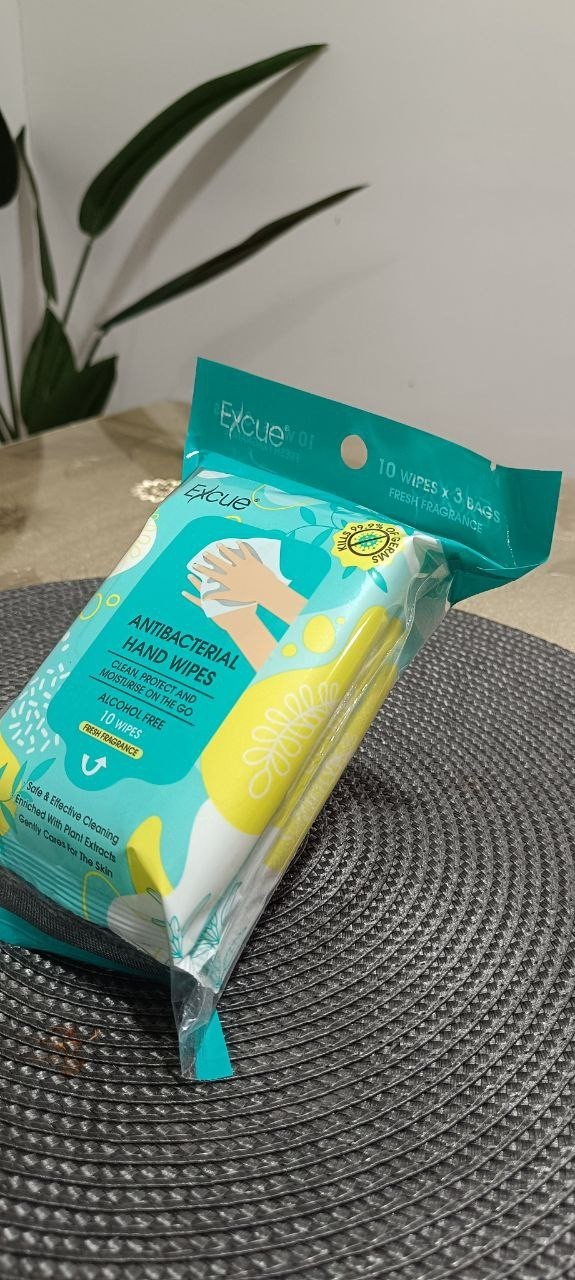 Excue Neli Wet Wipes 3×10 Sheets | Soft Moist Tissue from Malaysia | Travel Pack
