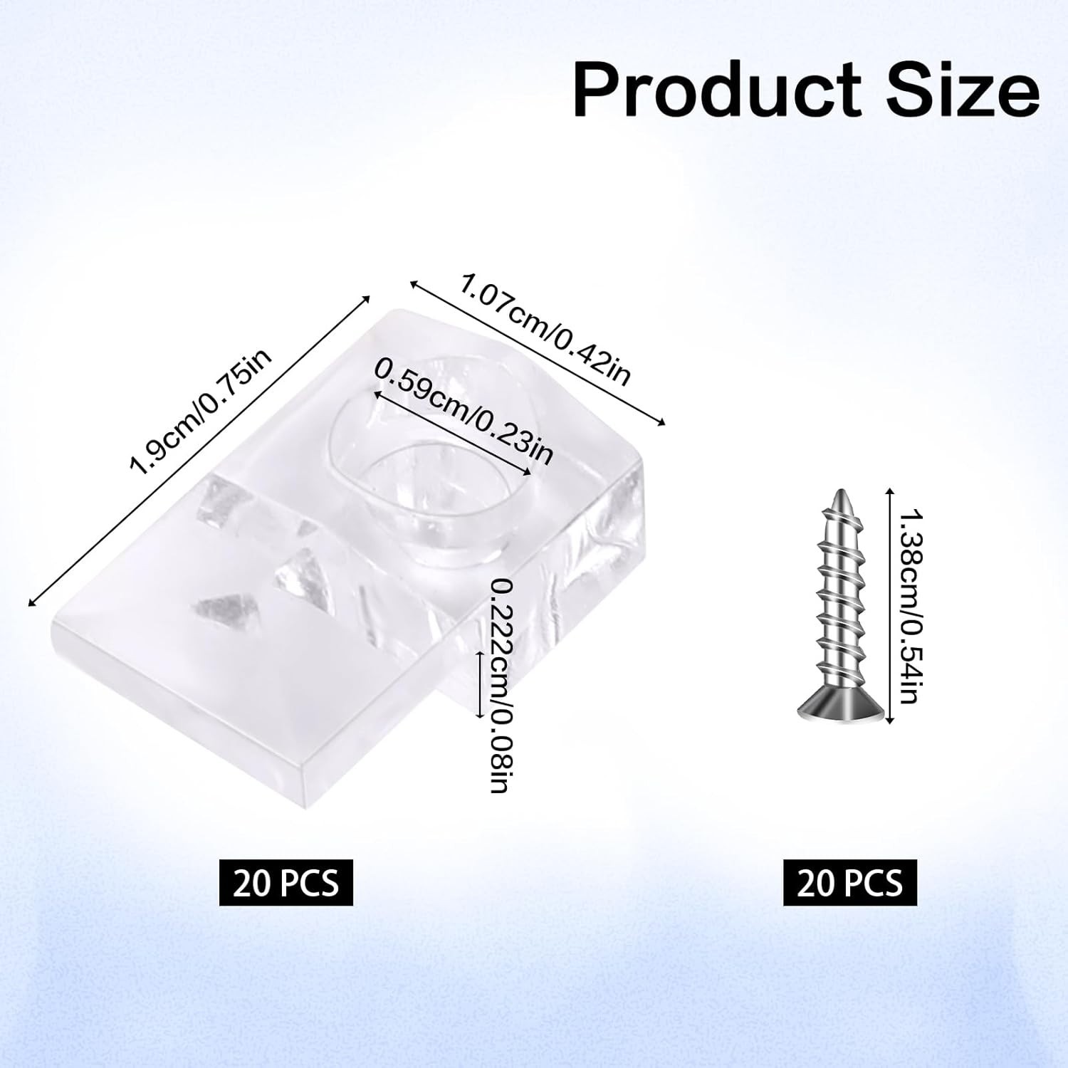 Practical 20 Pcs Transparent Mirror Clips – Essential Wall Mounting Hardware Kit