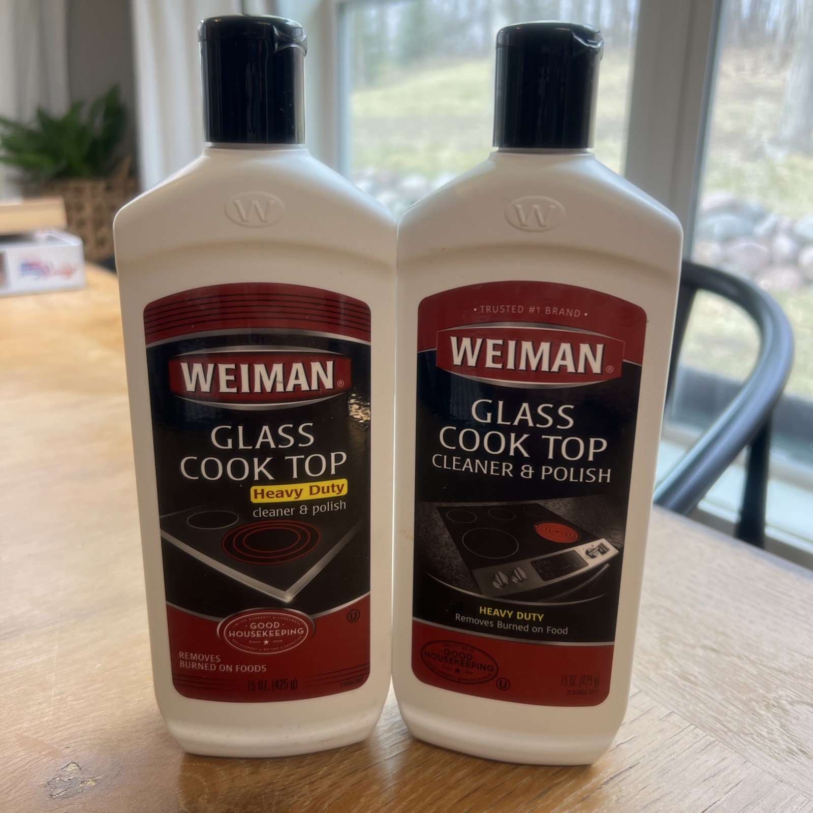 WEIMAN Glass Cook Top Surface Cleaner Polish HEAVY DUTY 15oz Clean Lot Of 2