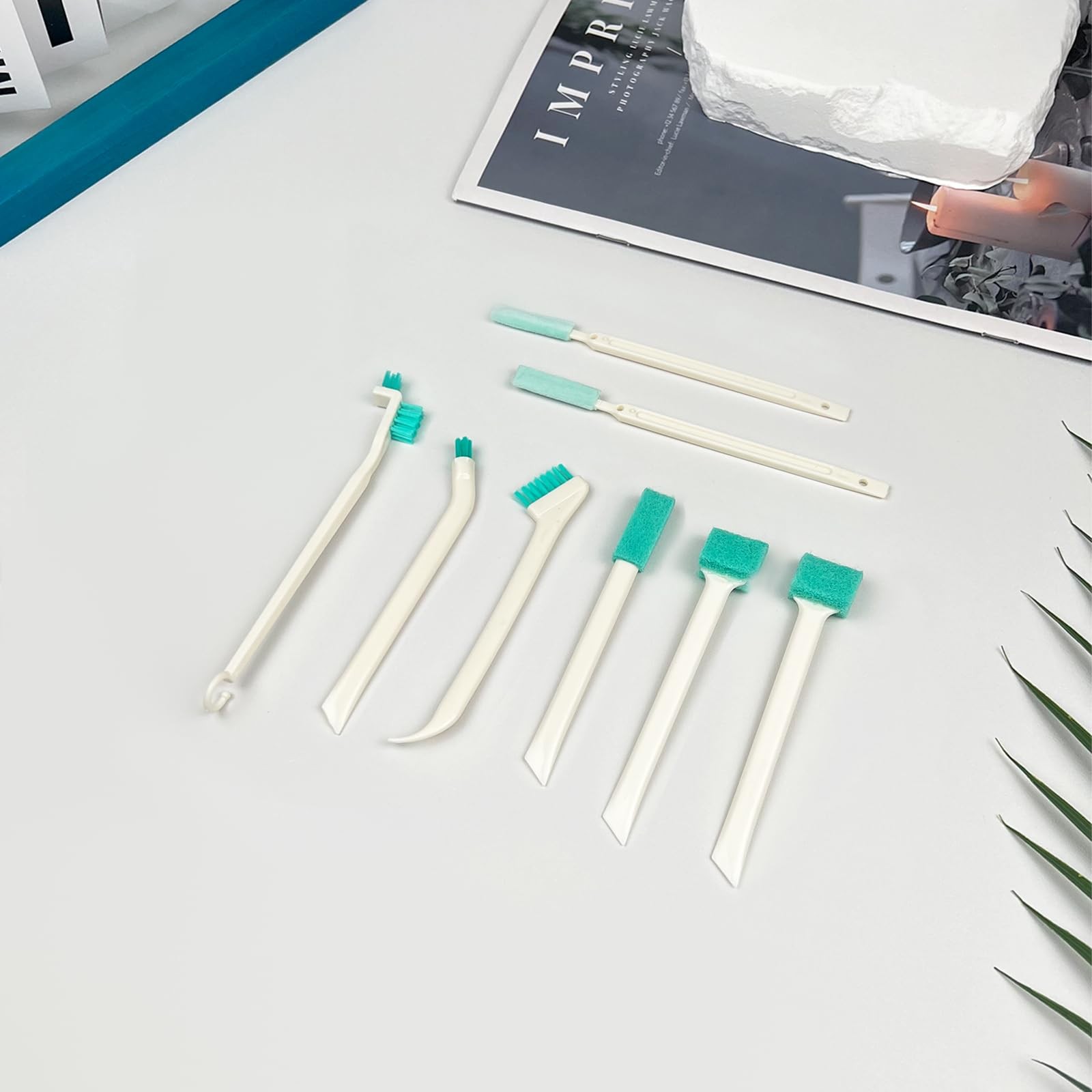 8-Piece Small Cleaning Brush Set for Tight Spaces, Mini Crevice Brushes for…