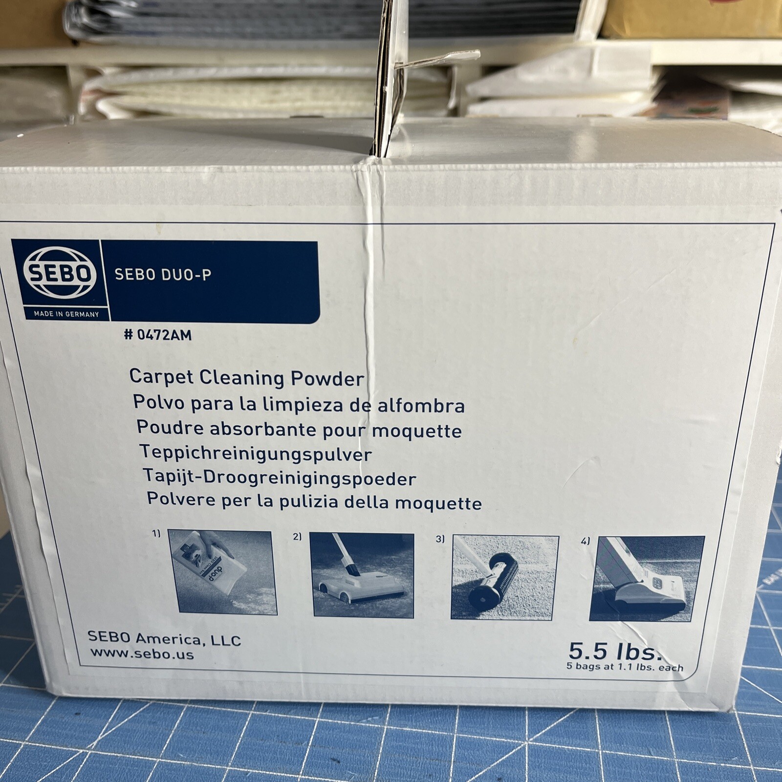 Sebo DUO-P Carpet Cleaning Powder Sachet 1.1 Pounds Each Stain Remover 5 Packs