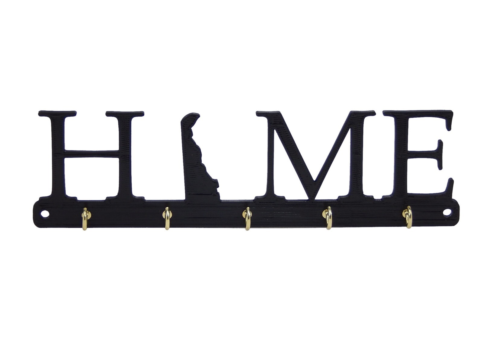 Delaware Home State Shape Key Holder Hanger Rack Hooks Housewarming Wall Gift