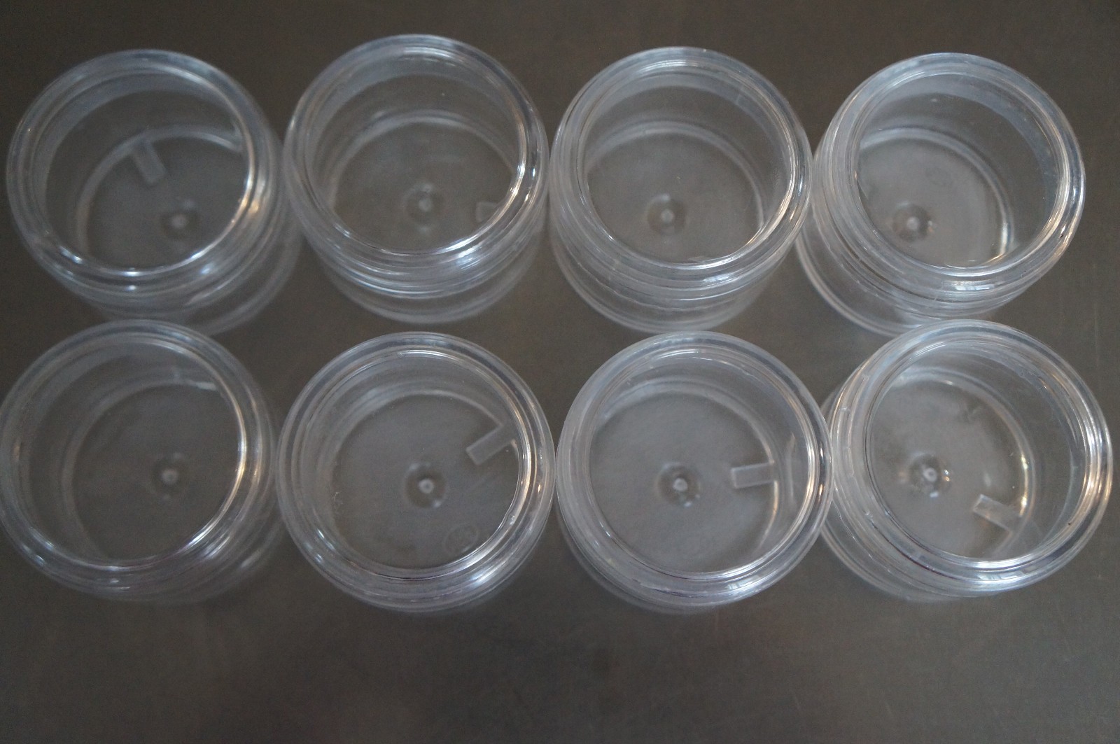 8 Clear Plastic Jars Containers With Screw Top Lids – Travel, Craft
