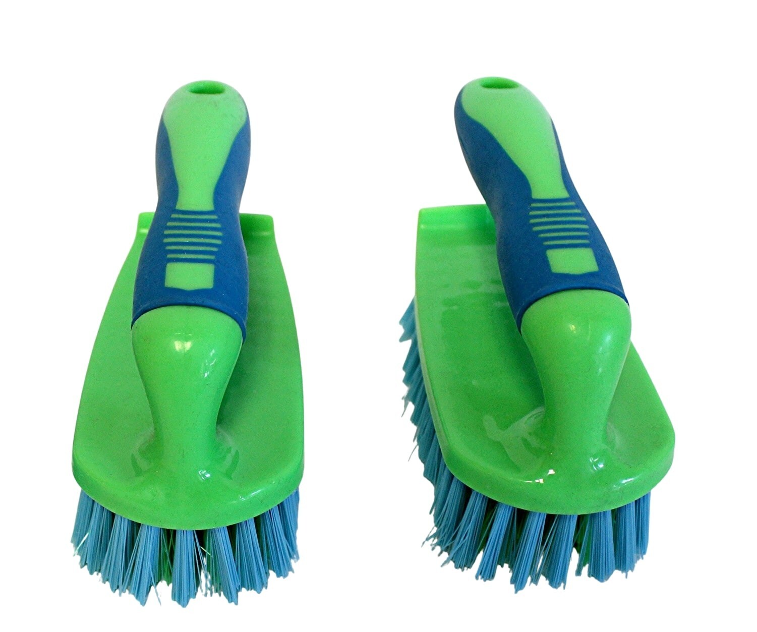 2 Pack Multi Purpose Plastic and Nylon Bristle Household Cleaning Brushes