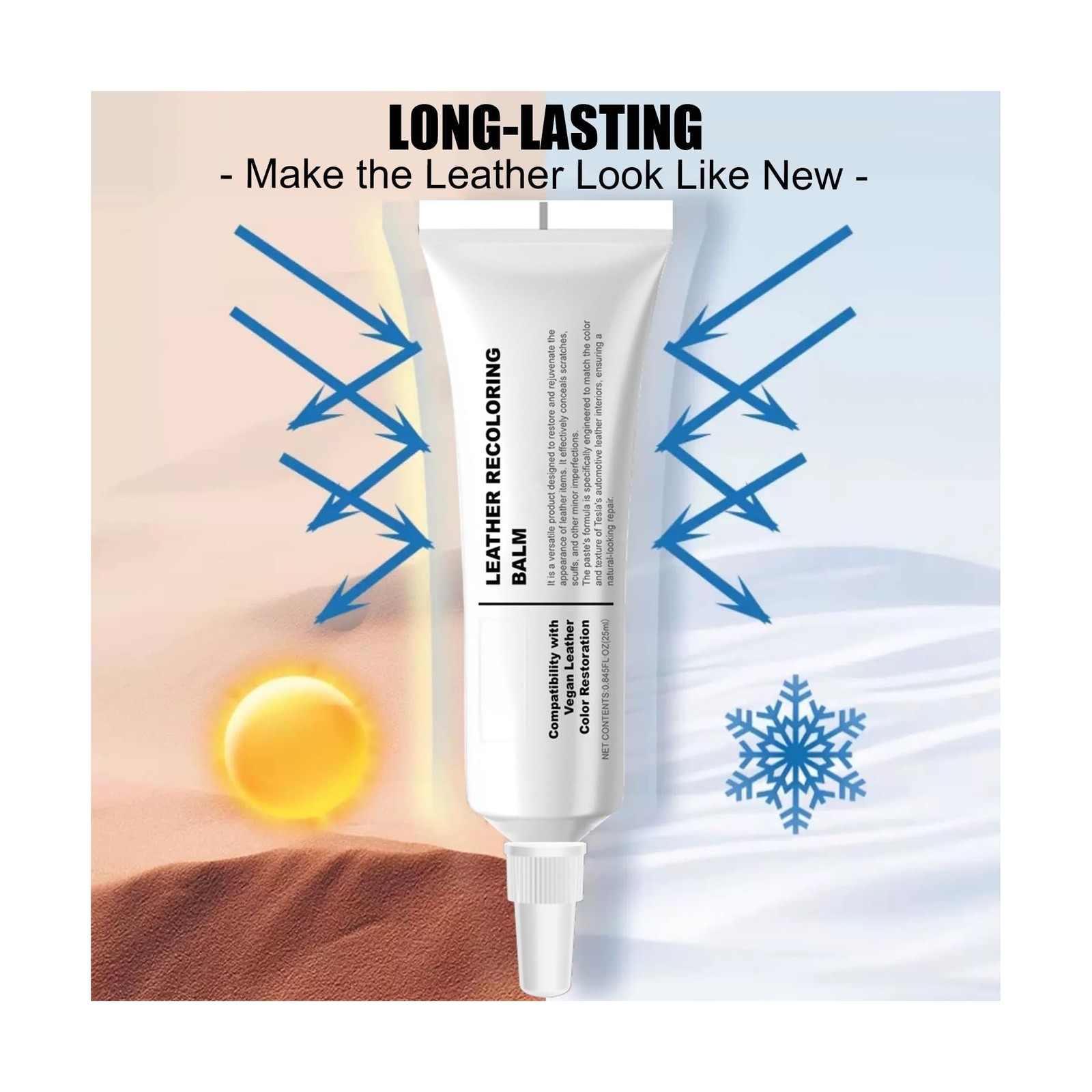 White Leather Recoloring Balm for Tesla, Leather Repair Kit Color R… Fast Ship